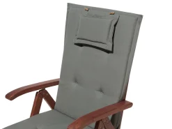 Beliani 6-Istuttava Akaasiapuinen Ulkoruokailuryhma Harmailla Pehmusteilla Toscana Hot