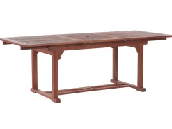 Beliani 6-Istuttava Akaasiapuinen Ulkoruokailuryhma Harmailla Pehmusteilla Toscana Hot