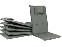 Beliani 6-Istuttava Akaasiapuinen Ulkoruokailuryhma Harmailla Pehmusteilla Java New