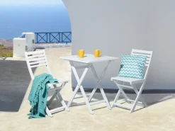 Beliani 2-Istuttava Bistrosetti Akaasia Valkoinen Fiji New