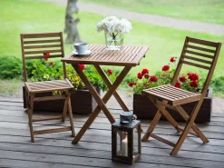 Beliani 2-Istuttava Bistrosetti Akaasia Vaalea Puu Fiji Shop