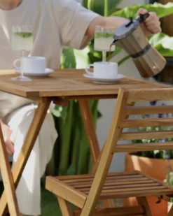 Beliani 2-Istuttava Bistrosetti Akaasia Vaalea Puu Fiji Shop