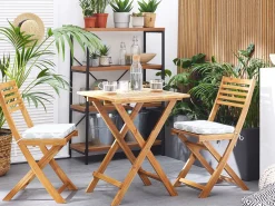 Beliani 2-Istuttava Bistrosetti Akaasia Vaalea Puu Fiji Shop