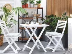 Beliani 2-Istuttava Bistrosetti Akaasia Valkoinen/Mintunvihrea Fiji Store