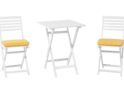 Beliani 2-Istuttava Bistrosetti Akaasia Valkoinen/Keltainen Fiji Shop