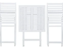 Beliani 2-Istuttava Bistrosetti Akaasia Valkoinen/Keltainen Fiji Shop