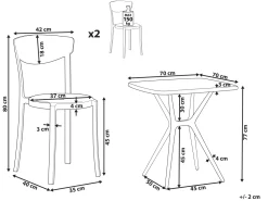 Beliani 2-Istuttava Bistrosetti Muovi Turkoosi/Valkoinen Sersale/Vieste Outlet