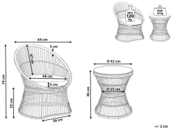 Beliani 2-Istuttava Bistrosetti Polyrottinki Luonnonvalkoinen Mesyna Sale