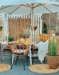 Beliani 2-Istuttava Bistrosetti Polyrottinki Luonnonvari Tropea Ii Flash Sale