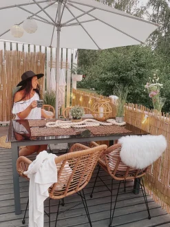 Beliani 2-Istuttava Bistrosetti Polyrottinki Luonnonvari Tropea Ii Flash Sale