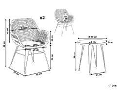 Beliani 2-Istuttava Bistrosetti Polyrottinki Luonnonvari Tropea Ii Flash Sale