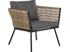 Beliani 2-Istuttava Bistrosetti Polyrottinki Vaaleanruskea Gargano Best