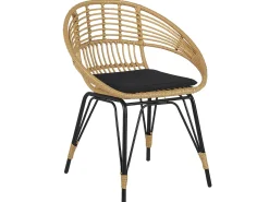 Beliani 2-Istuttava Bistrosetti Polyrottinki Luonnonvari/Musta Pellaro Fashion