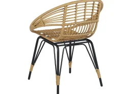 Beliani 2-Istuttava Bistrosetti Polyrottinki Luonnonvari/Musta Pellaro Fashion