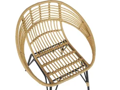 Beliani 2-Istuttava Bistrosetti Polyrottinki Luonnonvari/Musta Pellaro Fashion