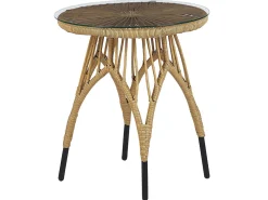 Beliani 2-Istuttava Bistrosetti Polyrottinki Luonnonvari/Musta Pellaro Fashion