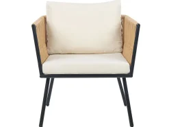 Beliani 2-Istuttava Bistrosetti Polyrottinki Luonnonvari Gargano Clearance