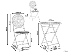 Beliani 2-Istuttava Bistrosetti Rauta Valkoinen Scafa Flash Sale