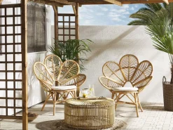 Beliani 2-Istuttava Bistrosetti Rottinki Luonnonvari Florentine/Limni New