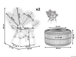 Beliani 2-Istuttava Bistrosetti Rottinki Luonnonvari Florentine Ii/Limni Store