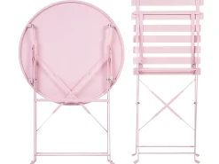 Beliani 2-Istuttava Bistrosetti Teras Pastellipinkki Fiori Sale