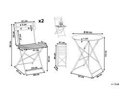 Beliani 2-Istuttava Bistrosetti Teras Mintunvihrea Fiori Shop