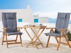 Beliani 2-Istuttava Bistrosetti Vaalea Akasiapuu Sininen Java Best