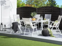 Beliani 6-Istuttava Harmaa Alumiininen Ulkoruokailuryhma Catania Best