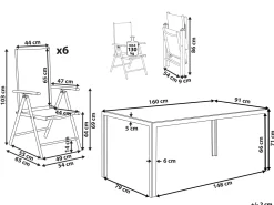Beliani 6-Istuttava Harmaa Alumiininen Ulkoruokailuryhma Catania Best