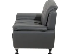 Beliani 2-Istuttava Harmaa Keinonahkainen Sohva Leira Flash Sale