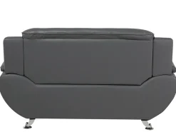 Beliani 2-Istuttava Harmaa Keinonahkainen Sohva Leira Flash Sale