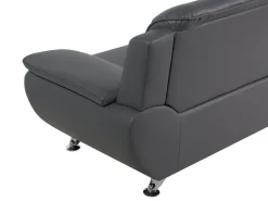 Beliani 2-Istuttava Harmaa Keinonahkainen Sohva Leira Flash Sale