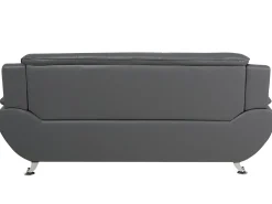 Beliani 3-Istuttava Harmaa Keinonahkainen Sohva Leira Clearance