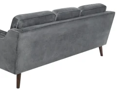 Beliani 3-Istuttava Harmaa Samettisohva Lokka Online