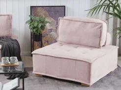 Beliani 4-Istuttava Kulmamoduulisohva Vaaleanpunainen Tibro Store