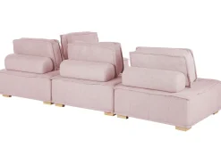 Beliani 4-Istuttava Kulmamoduulisohva Vaaleanpunainen Tibro Store