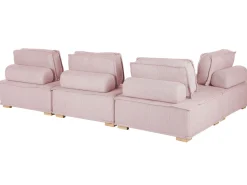 Beliani 4-Istuttava Kulmamoduulisohva Vaaleanpunainen Tibro Store