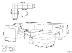 Beliani 6-Istuttava Kulmasohva Ja Rahi Sametti Oikeak. Vihrea Evja Cheap