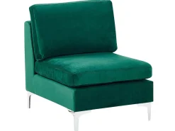 Beliani 4-Istuttava Kulmasohva Ja Rahi Sametti Oikeak. Vihrea Evja Hot