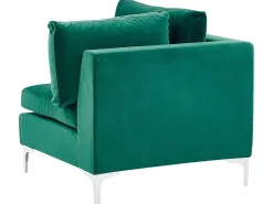 Beliani 4-Istuttava Kulmasohva Ja Rahi Sametti Oikeak. Vihrea Evja Hot
