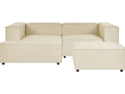 Beliani 2-Istuttava Kulmasohva Ja Rahi Pellava Oikeak. Beige Aprica Shop