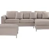 Beliani 5-Istuttava Kulmasohva Ja Rahi Kangas Vasenk. Beige Oslo New