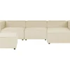 Beliani 3-Istuttava Kulmasohva Ja Rahi Pellava Vasenk. Beige Aprica Online