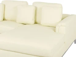 Beliani 5-Istuttava Kulmasohva Ja Rahi Nahka Vasenk. Beige Oslo Cheap