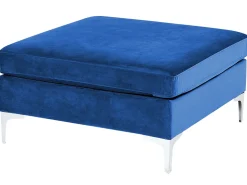 Beliani 6-Istuttava Kulmasohva Ja Rahi Sametti Vasenk. Laivastonsininen Evja Shop