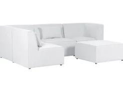 Beliani 4-Istuttava Kulmasohva Ja Rahi Vakosametti Oikeak. Luonnonvalkoinen Lemvig Clearance