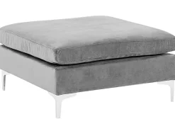 Beliani 5-Istuttava Kulmasohva Ja Rahi Sametti Vasenk. Harmaa Evja Fashion