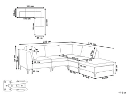 Beliani 4-Istuttava Kulmasohva Ja Rahi Sametti Vasenk. Laivastonsininen Evja Cheap