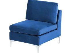 Beliani 4-Istuttava Kulmasohva Ja Rahi Sametti Vasenk. Laivastonsininen Evja Cheap