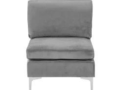 Beliani 6-Istuttava Kulmasohva Ja Rahi Sametti Vasenk. Harmaa Evja Hot